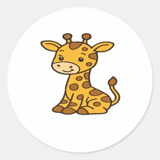 baby giraffe Classic T-Shirt Ronde Sticker (Voorkant)
