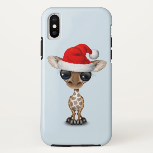 Baby Giraffe die een Santa Hat draagt Case-Mate iPhone Case (Achterkant)