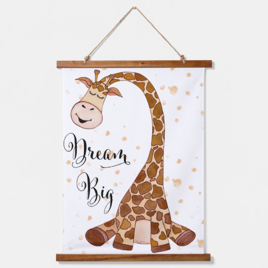 Baby Giraffe Dream Big Grow Wise Nursery Wall Art Hangend Wandkleed (Voorkant)