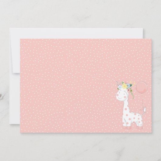 Baby Giraffe Eerste Verjaardag Bloemen Foto Collag Kaart (Achterkant)