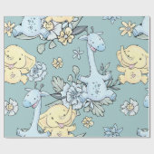 Baby Giraffe en olifant Cadeaupapier (Vlak)