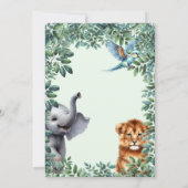 Baby Giraffe en Tiger Baby shower uitnodiging (Achterkant)