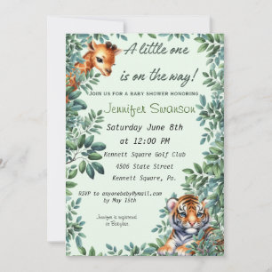 Baby Giraffe en Tiger Baby shower uitnodiging