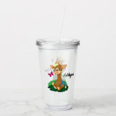 Baby Giraffe en vlinder Acryl Drinkbeker (Achterkant)