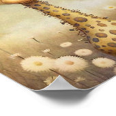 Baby Giraffe Floral African | Giraffe wandafdrukke Poster (Hoek)