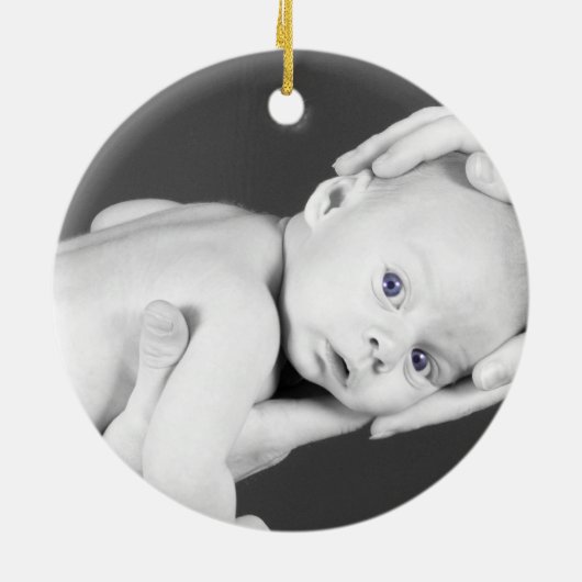 Baby Giraffe/foto Keramisch Ornament (Achterkant)