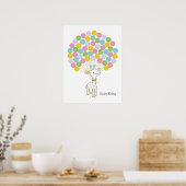 Baby Giraffe | Geboortekaartje cadeau logboek afdr Poster (Keuken)