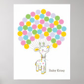 Baby Giraffe | Geboortekaartje cadeau logboek afdr Poster (Voorkant)