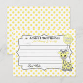 Baby Giraffe Gellow Grey Advice voor mama papa Advieskaart (Voorkant / Achterkant)