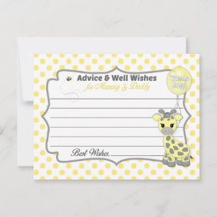 Baby Giraffe Gellow Grey Advice voor mama papa Advieskaart