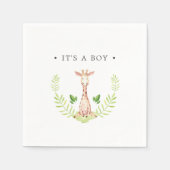 Baby Giraffe Gepersonaliseerd Het is een Jongen Servet (Voorkant)