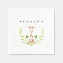 Baby Giraffe Gepersonaliseerd Het is een Jongen Servet