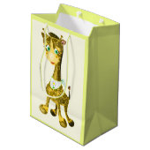 Baby Giraffe Gift Bag - Uw kleuren Medium Cadeauzakje (Achterkant Gekanteld)