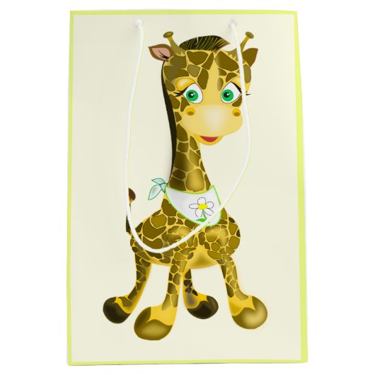Baby Giraffe Gift Bag - Uw kleuren Medium Cadeauzakje (Voorkant)