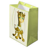 Baby Giraffe Gift Bag - Uw kleuren Medium Cadeauzakje (Voorkant Gekanteld)