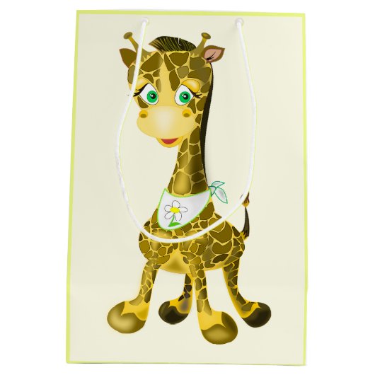 Baby Giraffe Gift Bag - Uw kleuren Medium Cadeauzakje (Achterkant)