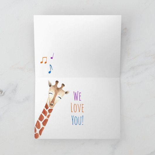 Baby Giraffe Happy Adoption Day Kaart (Binnen)