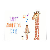 Baby Giraffe Happy Adoption Day Kaart