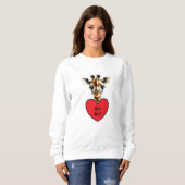 Baby Giraffe Heart met uw aangepaste bericht Trui (Voorkant volledig)
