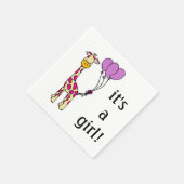 Baby Giraffe - Het is een meisje - Baby shower ser Servet (Hoek)