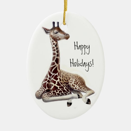 Baby Giraffe Holiday Ornament (Voorkant)