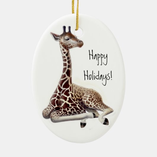 Baby Giraffe Holiday Ornament (Achterkant)