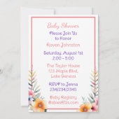 Baby Giraffe in Bloemen Meisjes Baby shower Kaart (Achterkant)