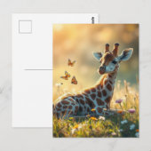 Baby Giraffe in de zon Briefkaart (Voorkant / Achterkant)