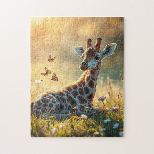 Baby Giraffe in de zon Legpuzzel (Verticaal)
