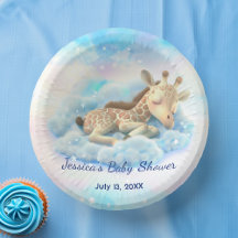 Baby Giraffe in het wolken Baby shower