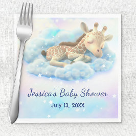 Baby Giraffe in het wolken Baby shower Servet