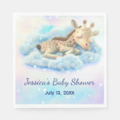 Baby Giraffe in het wolken Baby shower Servet (Voorkant)