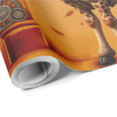 Baby giraffe in steampunk-cartoon cadeaupapier (Rol Hoek)