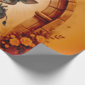 Baby giraffe in steampunk-cartoon cadeaupapier (Hoek)