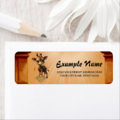 Baby giraffe in steampunk-cartoon etiket (Insitu)