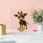 Baby giraffe in steampunk-cartoon stijl Classic T- Acryl Bord (Huwelijk)
