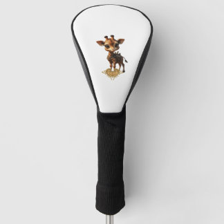 Baby giraffe in steampunk-cartoon stijl Classic T- Golfheadcover