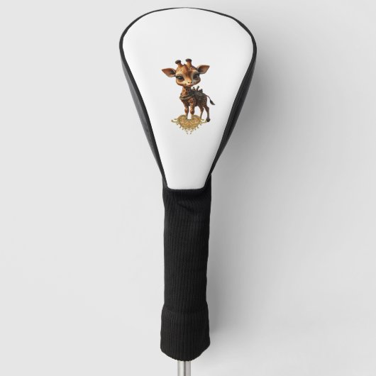 Baby giraffe in steampunk-cartoon stijl Classic T- Golfheadcover (Voorkant)