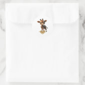 Baby giraffe in steampunk-cartoon stijl Classic T- Ronde Sticker (Tas)