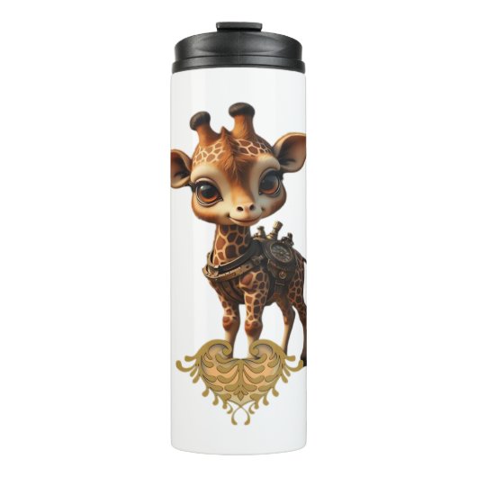 Baby giraffe in steampunk-cartoon stijl Classic T- Thermosbeker (Voorkant)