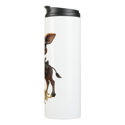 Baby giraffe in steampunk-cartoon stijl Classic T- Thermosbeker (Geroteerd rechts)
