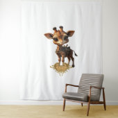 Baby giraffe in steampunk-cartoon stijl Classic T- Wandkleed (In situ)