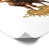 Baby giraffe in steampunk-cartoon stijl Klassieke  Poster (Hoek)