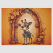 Baby giraffe in steampunk-cartoon tissuepapier (Voorkant)