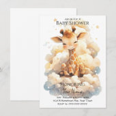 Baby Giraffe in wolken Baby shower Kaart (Voorkant / Achterkant)
