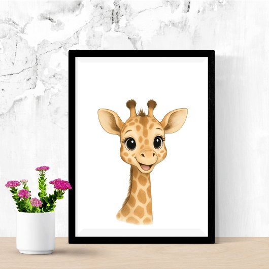 Baby Giraffe-kinderkamer Muur Kunst Jungle Safari  Poster