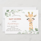 Baby Giraffe laat Baby shower over Kaart (Voorkant)