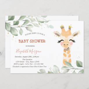 Baby Giraffe laat Baby shower over Kaart