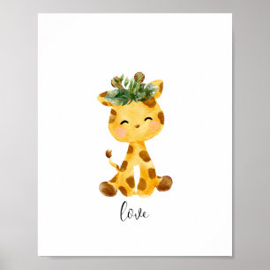 Baby Giraffe Liefde Kwekerij Poster