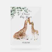 BABY GIRAFFE MAMA GIRAFFE BABY SHOWER ACRYL BORD (Voorkant)